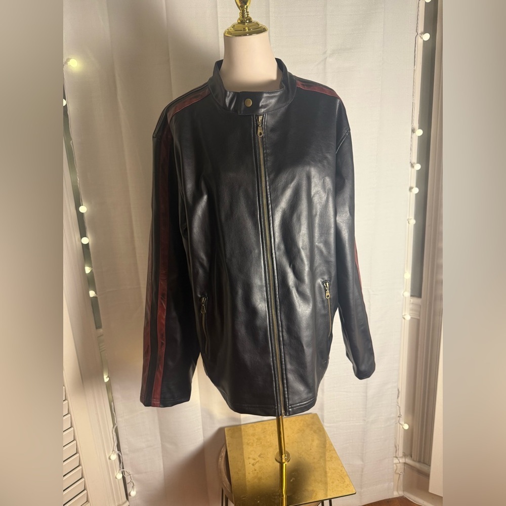 Vintage Machine Black and Red Bomber Varsity Jacket XL